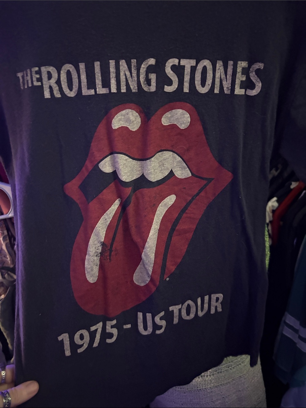 the Rolling Stones Black Kids' Short Sleeve Tee with Red Logo